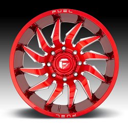 Fuel Saber D745 Candy Red Milled Custom Wheels Rims 3