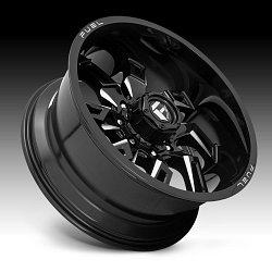 Fuel Lockdown D747 Gloss Black Milled Custom Wheels Rims 2