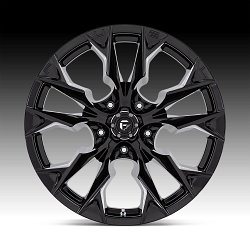 Fuel Flame 5 D803 Gloss Black Milled Custom Truck Wheels 3