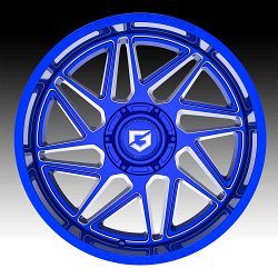 Gear Offroad 761BLM Ratio Gloss Blue Milled Custom Truck Wheels 3