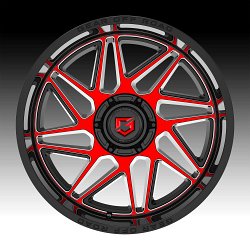 Gear Offroad 761MBR Ratio Machined Black Red Tint Black Custom Truck Wheels 3