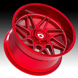 Gear Offroad 761RM Ratio Gloss Red Milled Custom Truck Wheels 2