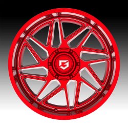 Gear Offroad 761RM Ratio Gloss Red Milled Custom Truck Wheels 3