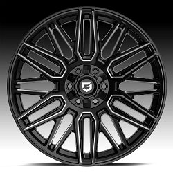 Gear Offroad 770BM Edge Gloss Black Milled Custom Truck Wheels 3