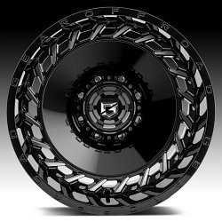 Gear Offroad 756MB Orbit Gloss Black Machined Custom Wheels Rims 2