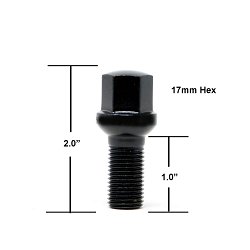 18018BC-20/ Gorilla 5-Lug Black 17mm Hex Bolt Kit 3