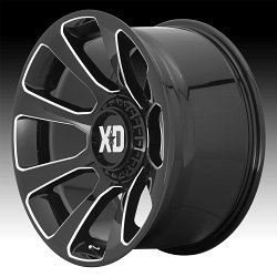 XD Series XD854 Reactor Gloss Black Milled Custom Wheels Rims 2