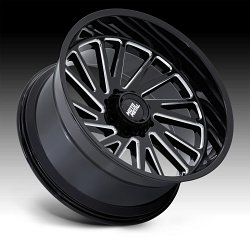 Moto Metal MO811 Combat Gloss Black Milled Custom Truck Wheels 2