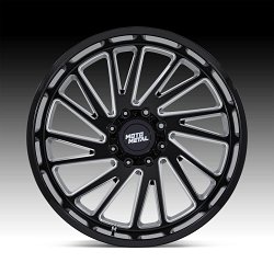 Moto Metal MO811 Combat Gloss Black Milled Custom Truck Wheels 3