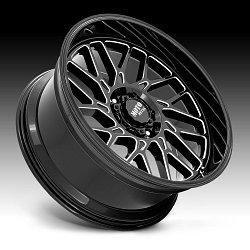 Moto Metal MO805 Predator Gloss Black Milled Custom Truck Wheels Rims 2