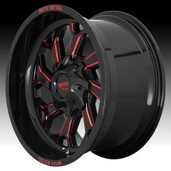 Moto Metal MO999 Reaper Gloss Black Milled Red Tint Custom Wheels Rims 2