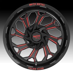Moto Metal MO999 Reaper Gloss Black Milled Red Tint Custom Wheels Rims 3