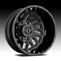 TIS Wheels 544B Dually Gloss Black Custom Truck Wheels Rims 3