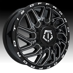 TIS Wheels 544BM Dually Black Milled Custom Truck Wheels Rims 2