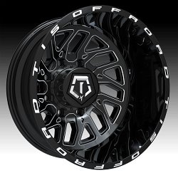 TIS Wheels 544BM Dually Black Milled Custom Truck Wheels Rims 3