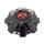 1001-63GBQ / Fuel Gloss Black / Red Logo Bolt-On Center Cap