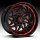 DropStars 657BMR Gloss Black Milled Red Tint Custom Wheels Rims