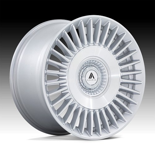 Asanti Black Label ABL40 Tiara Machined Silver Custom Wheels 1