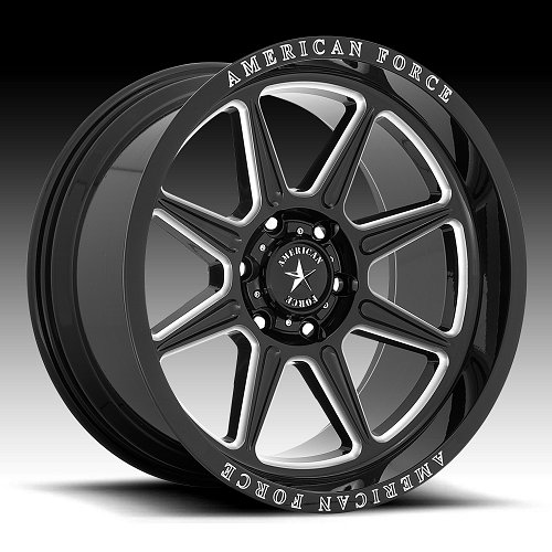 American Force Trail AC002 Gloss Black Milled Custom Truck Wheels Rims 1