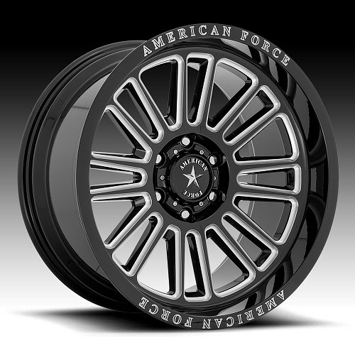 American Force Weapon AC003 Gloss Black Milled Custom Truck Wheels Rims 1