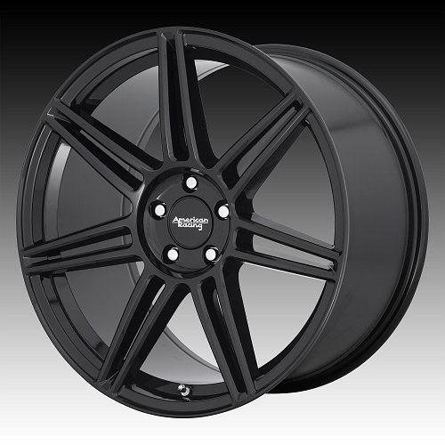 American Racing AR935 Redline Gloss Black Custom Wheels Rims 1