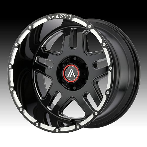 Asanti Off Road AB809 Gloss Black Milled Custom Wheels Rims 1