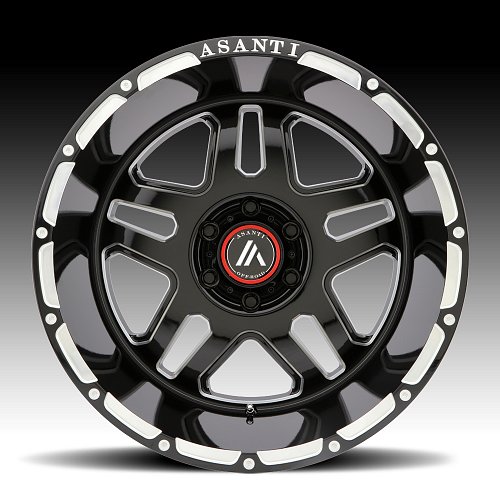 Asanti Off Road AB809 Gloss Black Milled Custom Wheels Rims 2