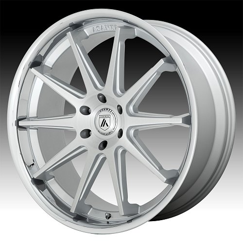 Asanti Black Label ABL-29 Emperor Brushed Silver Chrome Lip Custom Wheels Rims 1