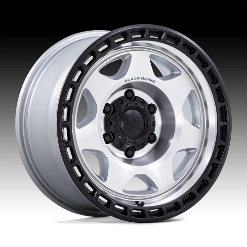 Black Rhino Voyager Silver Machined Custom Wheels 1