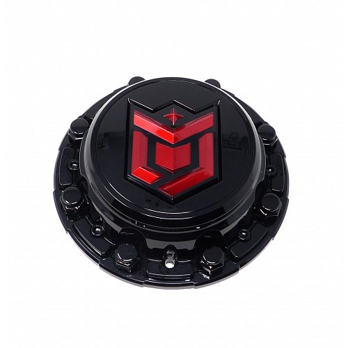 CAP-655BMR-6-DB / DropStars Gloss Black/Red DBOMB Logo/ Bolt-On Center Cap 1