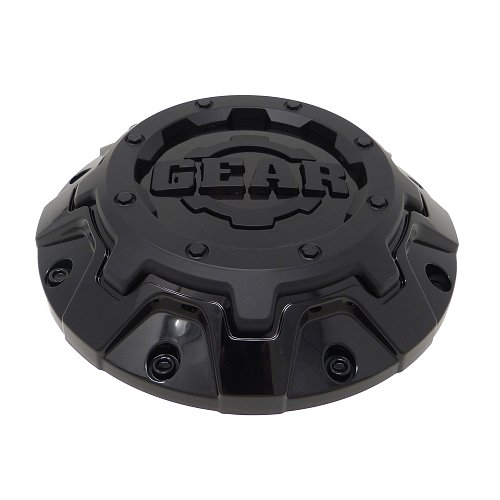 CAP-6C-B17 / Gear Alloy Gloss Black With Satin Black Logo Bolt-On Center Cap 1