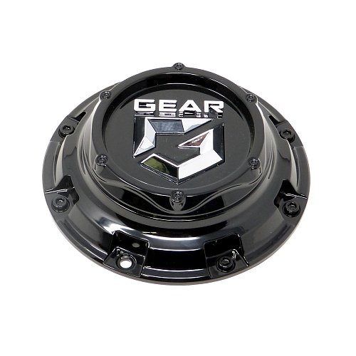 CAP-6C2-B19 / Gear Alloy Gloss Black 6 Lug Bolt-On Center Cap 1