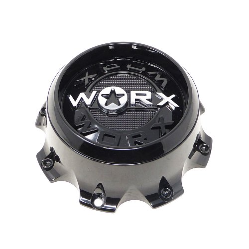 CAP-WX-8-BC21 / Worx Alloy Gloss Black Bolt On Center Cap 1