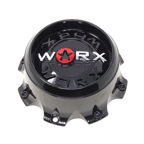 CAP-WX-8T-BR21 / Worx Alloy Gloss Black Bolt On Center Cap 1