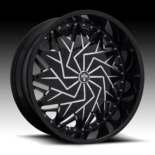 Dub Dazr S231 Gloss Black Milled Custom Wheels Rims 1