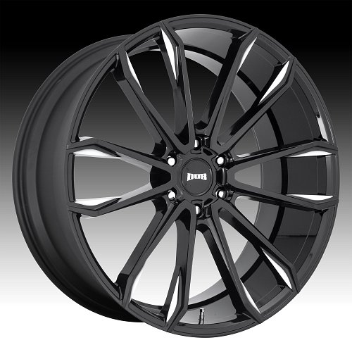 Dub Clout S252 Gloss Black Milled Custom Wheels Rims 1