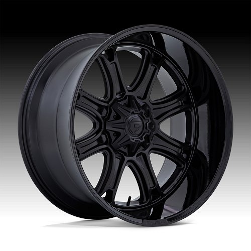 Fuel Darkstar FC853MB Matte Black Gloss Lip Custom Truck Wheels ...