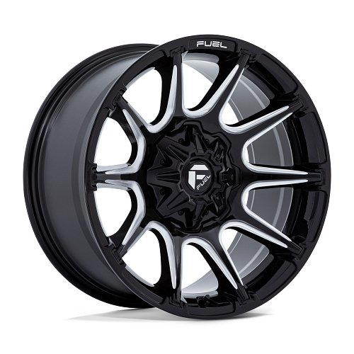 Fuel Super C FC880BE Gloss Black Milled Custom Truck Wheels 1