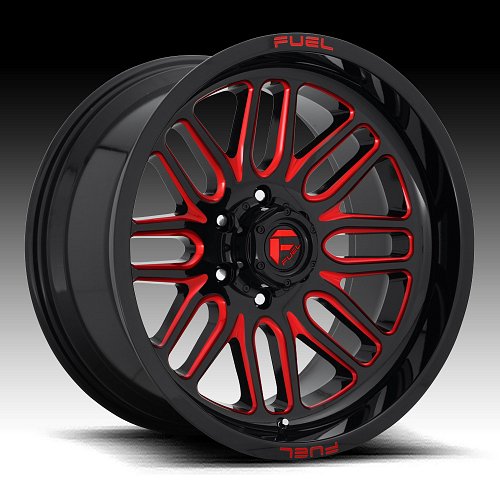 Fuel Ignite D663 Gloss Black Candy Red Custom Wheels Rims 1