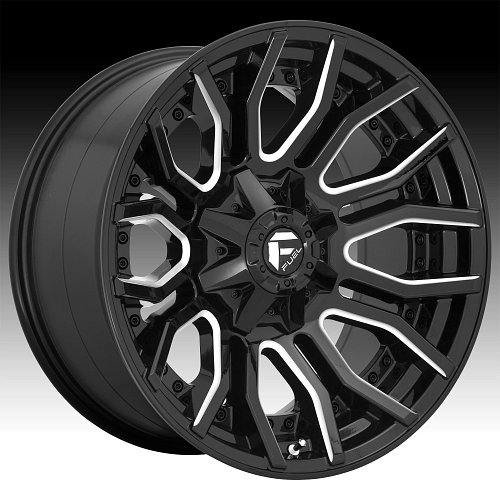 Fuel Rage D711 Gloss Black Milled Custom Wheels Rims 1