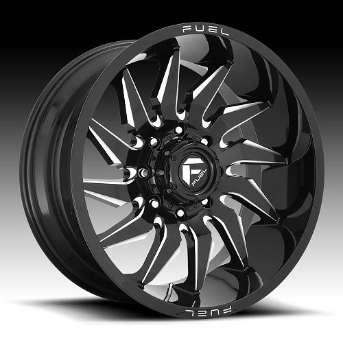 Fuel Saber D744 Gloss Black Milled Custom Wheels Rims 1