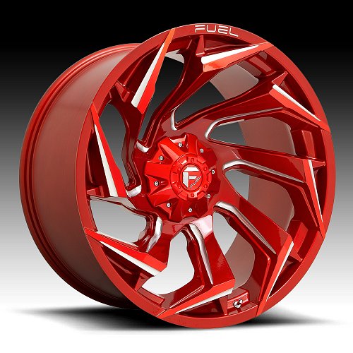 Fuel Reaction D754 Candy Red Milled Custom Truck Wheels Rims 1