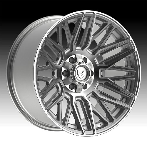 Gear Offroad 770BS Edge Brushed Silver Custom Truck Wheels 1