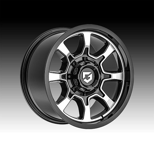 Gear Offroad 772MB Glock Gloss Black Custom Truck Wheels 1