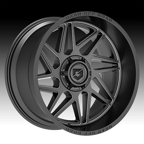 Gear Offroad 761AM Ratio Gloss Anthracite Milled Custom Truck Wheels 1