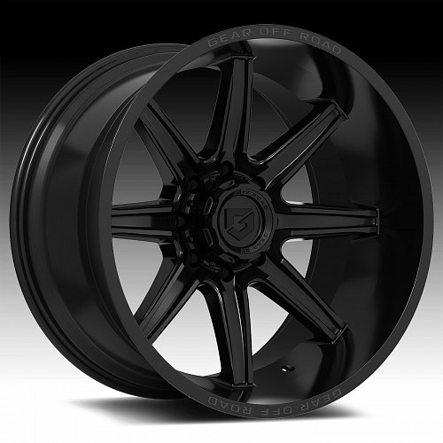 Gear Offroad 765B Ridge Gloss Black Custom Truck Wheels Rims 1