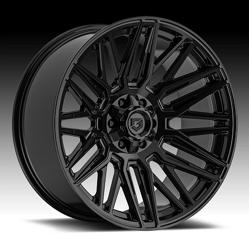 Gear Offroad 770B Edge Gloss Black Custom Truck Wheels 1