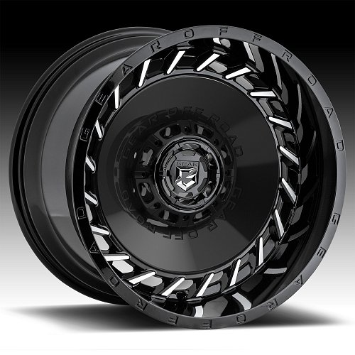 Gear Offroad 756MB Orbit Gloss Black Machined Custom Wheels Rims 1