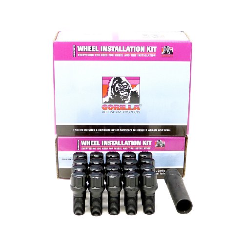 K5BS-14150X27BGR/ Gorilla 5-Lug Black Spline Lug Bolt Kit 1