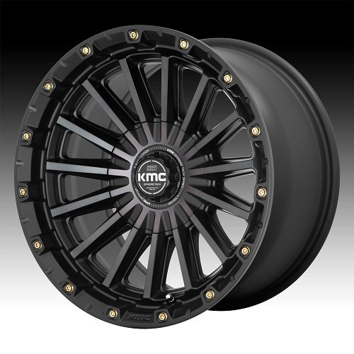 KMC KM102 Signal Machined Black Grey Tint Custom Truck Wheels 1